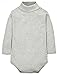 Jingle Bongala Baby Boys' Girls' Bodysuits Long Sleeve Rompers Cotton Onesies with Shoulder Snaps-Grey-6M