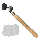 2" Diameter Bowl Sander with Foam Hook & Loop Pad and 9" Long Hardwood Handle, Ideal for Wood Turners for Bowls, Large Goblets, Platters, Some Spindles and Concave Shapes
