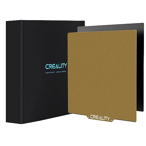CREALITY公式PEIシート、ソフトマグネットシート付き、磁気シート、金色マット仕上げ面、難燃性があり、高温に耐える、ender3シリーズ/ender5シリーズ/CR20シリーズに適用する3Dプリンターのプリントプラットフォームアップグレード部品です(235*235mm)