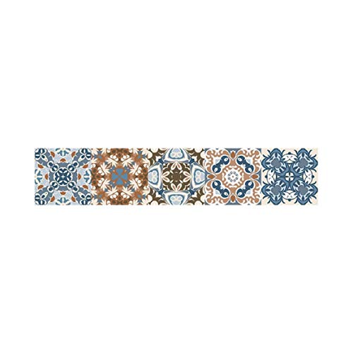 Wall Tile Peel and Stick, Moroccan Style PVC Refurbished Wall Stickers Self-Adhesive Home Decor (AA)