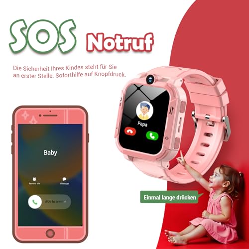 Blackview Children's Smart Watch, GPS, Can Insert SIM Card, Watch with 4G Video Calls, SOS Emergency Call, Phone Call, Voice Chat, SMS, School Mode, Pedometer, Children's Watch for Girls and Boys
