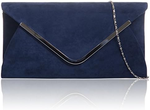 Xardi London New Envelope Faux Suede Leather Women Clutch Baguette Ladies Evening Prom Bags