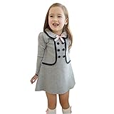 Shouhengda Kid Girls Tops Pullover Long Sleeve Dress Preppy Style Outwear Coat