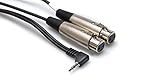 HOSA RT. ANGLE 3.5 mm (M) - 2 XLR(F), 5 ft. NEW LENGTH !