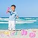 LotFancy 10PCS Summer Beach Toys Set, with Sand Castel Molds & Tools, BPA Free Sandbox Toys for Toddlers Kids 3-8, Sand Bucket Shovel Sifter Rake Funnel Watering Can, Girls Vacation Essentials