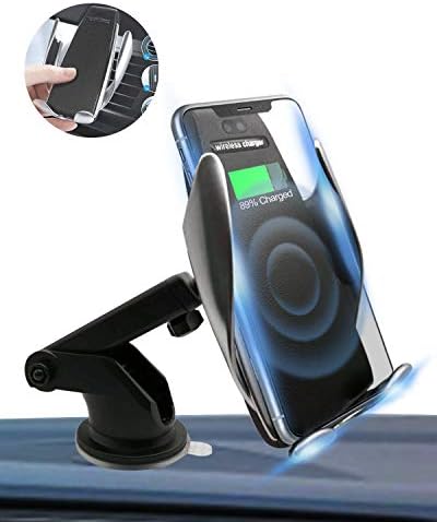TIMESS 2 in1 Penguin Automatic Clamping Wireless Car Charger Mount Suction Bracket Infrared Sensor QI Induction Charging for iPhone Xs XR X 8 Samsung S10 S9 S8 Air Vent Mobile Phone Holder
