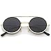 zeroUV - Mid Size Flip-Up Neutral-Colored Lens Round Django Sunglasses 49mm