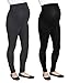 Rumor Has It Maternity Over The Belly Super Soft Support Relaxed Fit, Stretch Fit, Comfortable Leggings (Small, Black-Charcoal (2 Pack))