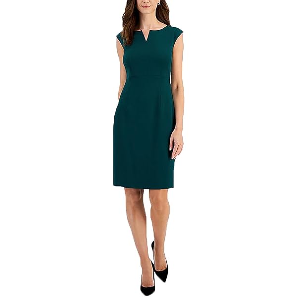 Kasper Princess Seam Sheath Dress W Belt Evergreen at Amazon Women's  Clothing store