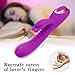 G Spot Rabbit Vibrator with Hitting & Vibrating 2 in 1 Design, Adorime Triple Motor Dildo Vibrator Wand Massager for Clitoris Vagina Stimulation, Adult Sex Toys for Women Rechargeable