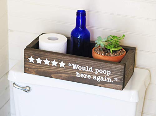Toilet Paper Holder - Would Poop here again - Bathroom Decor -Toilet Paper Storage