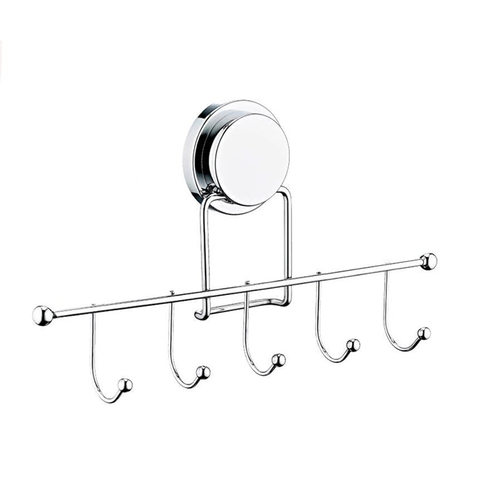 Okayanus Non-Drill Towel Hanger - 5 Hooks, Silver
