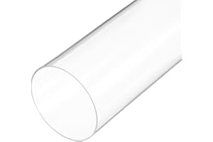 Rebower 12" Clear Plastic Rigid Pipe 96mm ID x 100mm OD (3.8" ID x 4" OD) Acrylic Round Polycarbonate Tubing, [for Plumbing, Hydraulics, Aquarium]