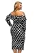 Gloria&Sarah Polka Dot Ruffle Off The Shoulder Vintage Casual Party Cocktail Plus Size Bodycon Dress