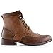 Polar Fox Jonah MPX808567 Mens Casual Perforated Vegan Leather High-Top Red Wing tip Brogue Western Derby Dress Boots… (Brown, numeric_10_point_5)