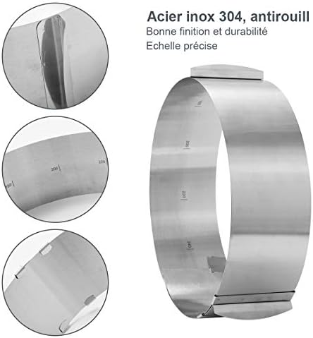 ZITFRI Cercle a Patisserie Reglable Cercle Gateau Extensible Ø 16-30cm Cercle Entremet Rond INOX Moule Fraisier Mousse Dessert avec Collier à Gâteau - Cuisine A Vivre ZITFRI Cercle a Patisserie Reglable Cercle Gateau Extensible Ø 16-30cm Cercle Entremet Rond INOX Moule Fraisier Mousse Dessert avec Collier à Gâteau