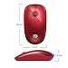 FD Silent Wireless Mouse(Battery Included), V8 2.4G Ultrathin Wireless Mouse with Nano Receiver 1500 DPI Precise Control for Notebook Computer PC Laptop MacBook and Chromebook (Red)