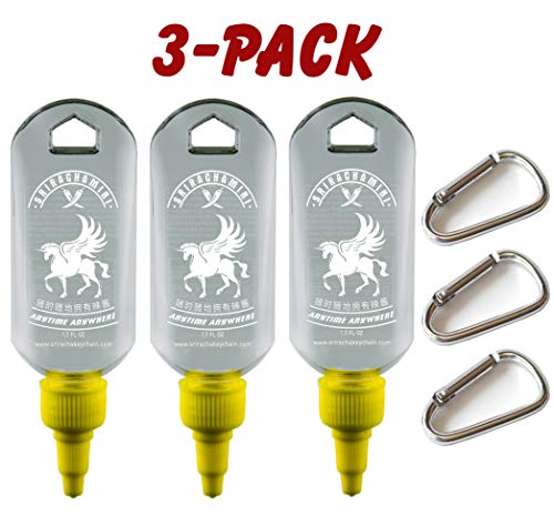Srirachamini Sauce Keychain Bottle Hot Sauce Szechuan Sauce Keychain Bottle 1.7oz (Sauce Not Included) (3-Pack)