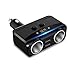Cigarette Lighter Adapter, Virwir 80W 2 Socket Cigarette Lighter Power Adapter Convert DC Outlet Splitter LED Display Battery, Plug and Play 12V/24V 3.1A Fast Dual USB Car Charge Ports for iPhone X