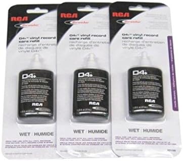 RCA RD-1046 Discwasher 1.25 oz. D4+ Vinyl Record Cleaning Fluid Refills (Three Bottles)
