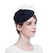 Valdler British Retro Elegant Wool Nylon Hat Feather Flower Fascinator coverd with Net Yarn Flowers