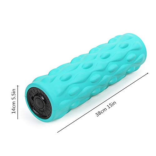 YUSDP Electric Vibrating Foam Roller- 4 High Intensity Vibration Speeds -Rechargeable- Firm Density, for Muscle Recovery, Pliability Training,with Storage Bag
