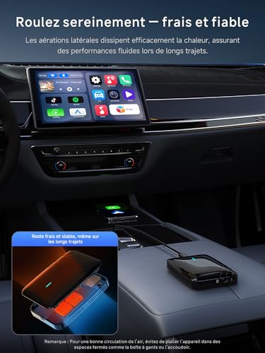 AI Box CarPlay, Android Auto Wireless CarPlay Adapter, 4G+32G, for Netflix/Youtube/TikTok, DriveChat AI, Bluetooth Lock, Split Screen, Dual Wi-Fi, Y Cable, CB4B