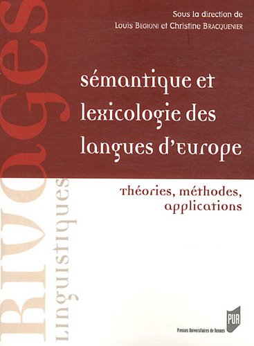 Sémantique et lexicologie des langues d'Europe