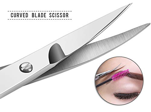 Premium Quality Multipurpose Facial Hair Scissor For Men - Mustache, Stainless Steel Pedicure Nail Scissor, Nose Hair And Beard Trimming Scissor, Eyebrows, Eyelashes And Ear hair Scissor (Pack Of 2)