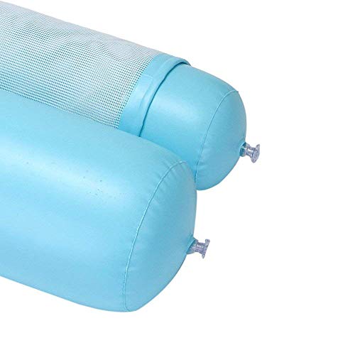MENGDUO Water Hammock Pool Lounger Float Hammock Inflatable Rafts Swimming Pool Air Lightweight Floating Chair Compact and Portable Swimming Pool Mat for Adults and Kids (Blue)