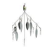 SF 5 Arms 8 Blades Alabama Umbrella Rig Fishing Bass Lures Bait Kit ( White Blue 8 blades )