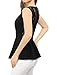 Sexy Lace Peplum Blouse with Round Neck & Sheer Back by Allegra K