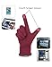 Touch Screen Gloves Women Lined Thick Winter Warm Gloves Outdoor Burgundy