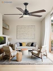 ZMISHIBO 2 Pack 52" Ceiling Fans with Lights, Black