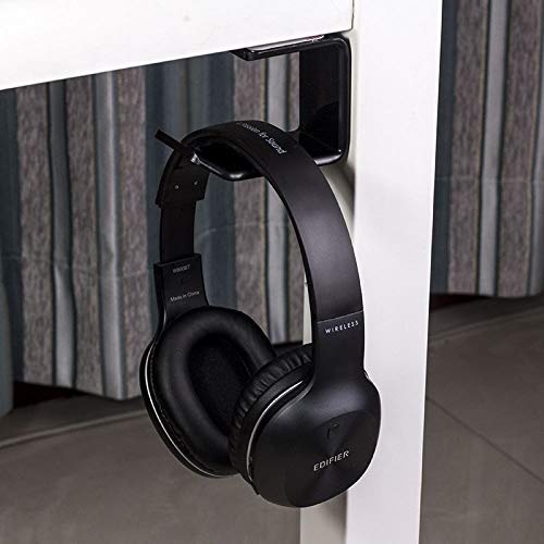Earphone Stand, Headphone Hanger Holder Wall Mount, Headset Hook Under Desk, Fit for All Headsets Such as Gaming Headphones, or Music Headphones - Black