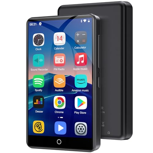 80GB MP3 Player with Bluetooth and WiFi, Oilsky 4.0" IPS Touch Screen MP3 Player with Speaker, Music Player with Spotify, Audible, Amazon Music, Deezer, MP4 Android Music Player Up to 512GB Black
