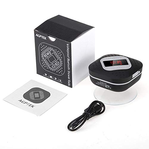 Bluetooth Shower Speaker Radio with LED Screen, AGPTEK Portable