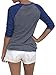 Gemijack Womens Tops Casual Raglan Shirt 3/4 Sleeve Crew Neck Loose Baseball Tee Blouse
