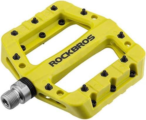 ROCKBROS Bike Pedals Nylon Fiber 9/16" Cycling Wide Platform Flat Bicycle Pedals for Road Cycling Bike 3 Bearings Pedals Antiskid Waterproof Dustproof