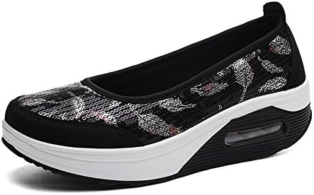 LYLIFE Women Shape Up Mesh Walking Shoes Slip On Platform Fitness Toning Sneakers