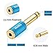 Disino 1/4 Mono to 3.5mm Stereo Adapter, Gold Plated 6.35mm TS Male Plug to 1/8 inch TRS Female Audio Connector - 2 Pack