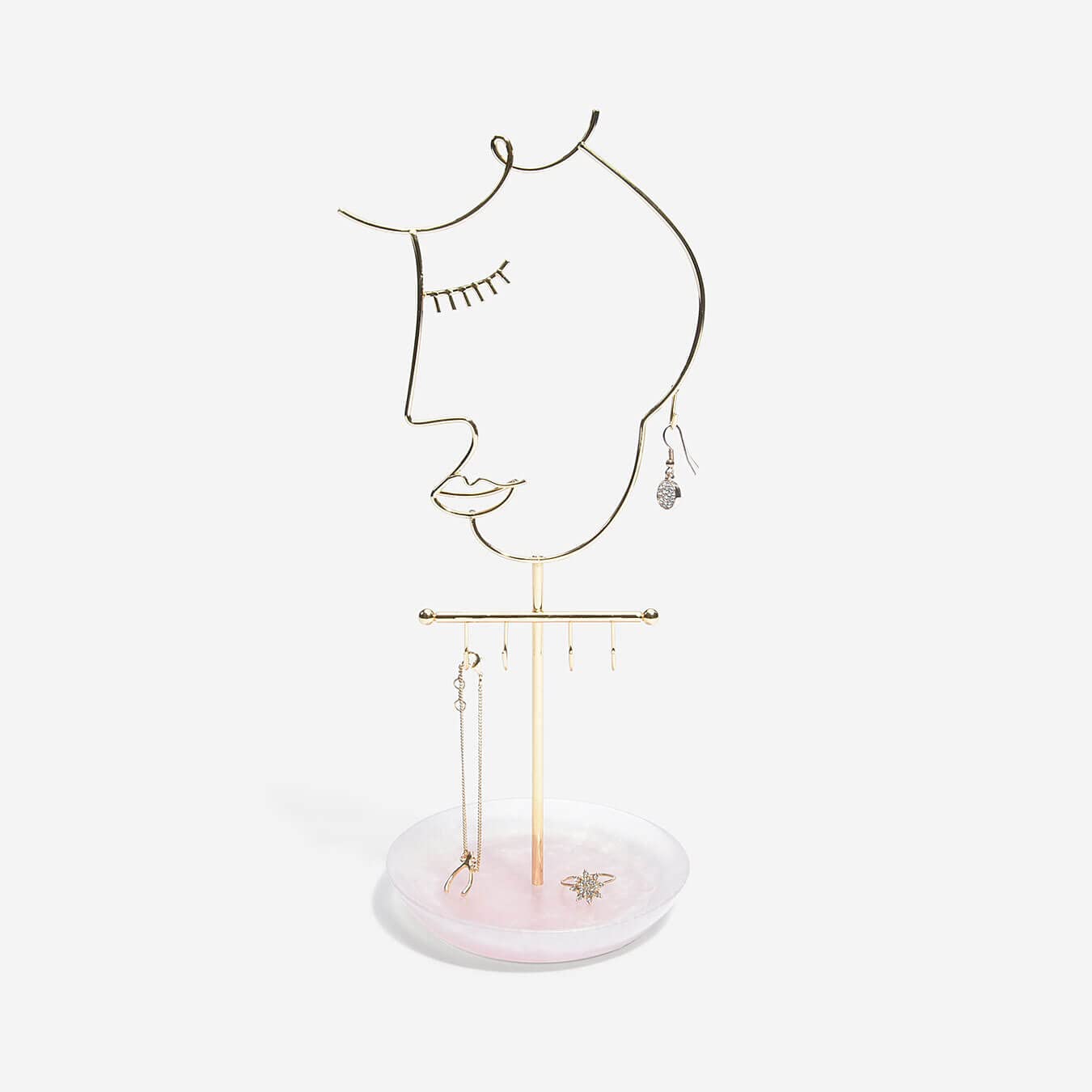 Stackers Rose Quartz 5-Hook Face Jewellery Stand