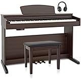 DP-10X Digital Piano by Gear4music + Piano Stool Pack, Dark RW