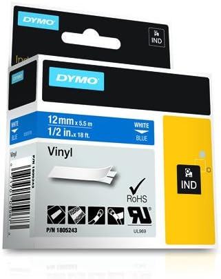 DYMO Rhino Industrial Vinyl Labels, White On Blue, White on blue - Image 5
