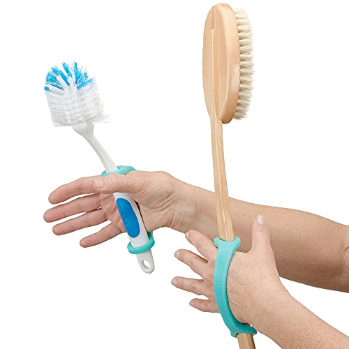 EazyHold Aqua Silicone Adaptive Aid, Universal Cuff Hand Grip Assistive Device for Rehab