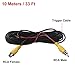RCA Car Reverse Rear View Parking Camera Video Audio Extension 6M Cable with Detection Wire (Female to Male 10 Meters)