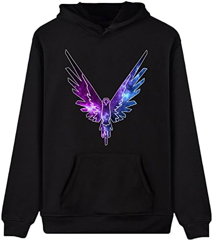 Womens Maverick Logo hoodie Logan Paul and Jake Paul Sweatshirt Parrot Logo Pullover Black