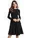 SheIn Women's Long Sleeve Casual Pleated Flare Skater Dress