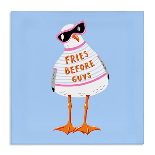 Stupell Industries Fries Before Guys Seagull Canvas Wall Art design by Bex Morl…