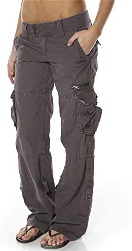Insenver Womens Loose Fit Military Multi-Pockets Work Cargo Pants Casual Ladies Combats Outdoor